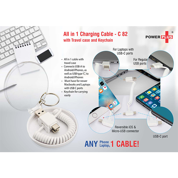 C82 – All In 1 Charging Cable With Travel Case And Keychain