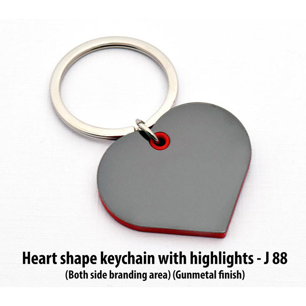 J88 – Heart Shape Keychain With Highlights