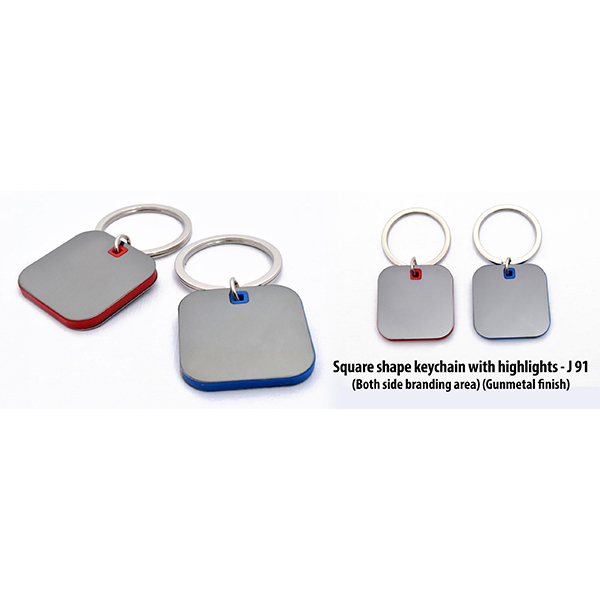 J91 – Square Shape Keychain With Highlights