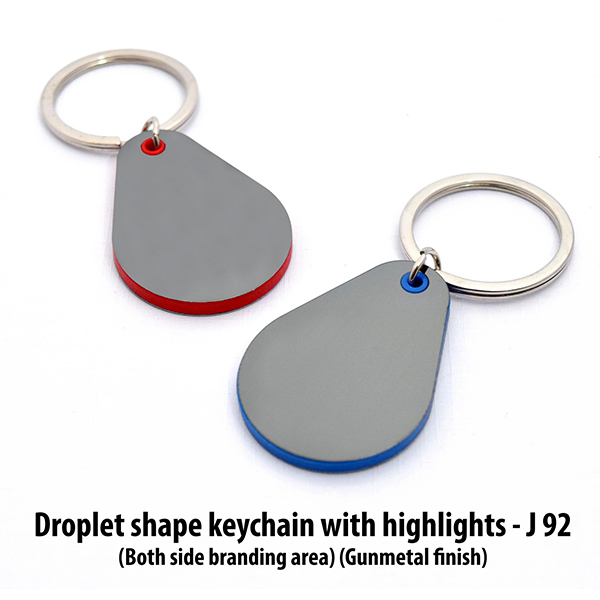 J92 – Droplet Shape Keychain With Highlights