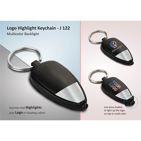 J122 – Two Tone Logo Highlight Keychain (Multicolor Backlight)