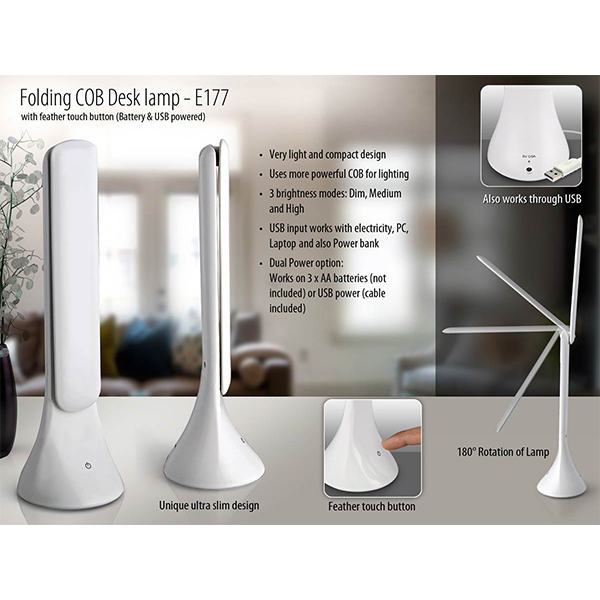 E177 – Folding Cob Desk Lamp With Feather Touch Button