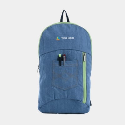 Contrast Zip Detail Denim Backpack