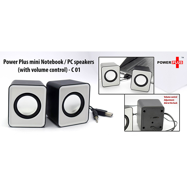 C01 – Power Plus Mini Notebook / Pc Speakers (With Volume Control)
