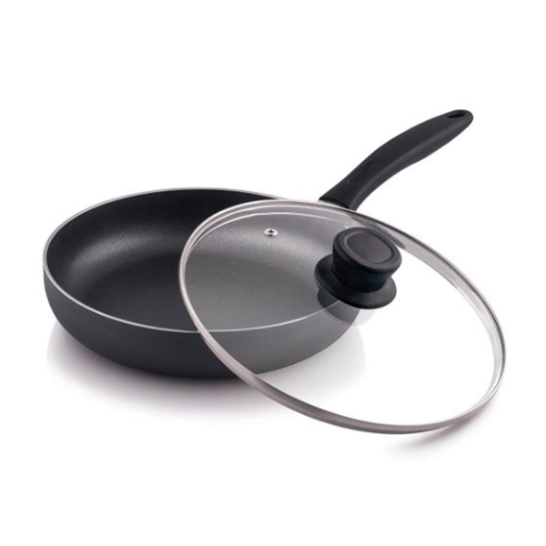 The Chef Story Everyday Series Non Stick Saute Pan With Glass Lid, Grey