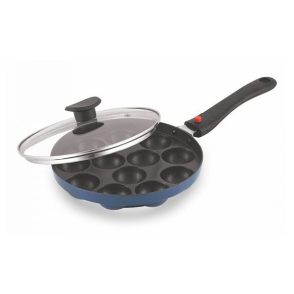 The Chef Story Fun Series Non Stick Appam Pan 23 Cm, Blue