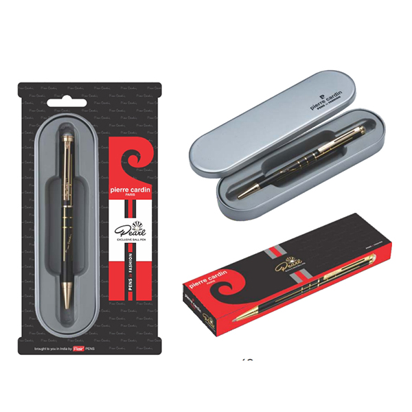 Pearl Black And Gold Finish Ball Pen