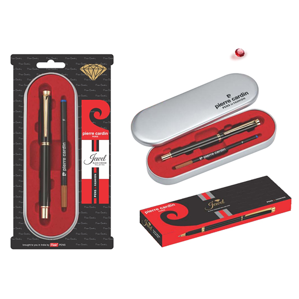 Jewel Black Chrome Roller Pen