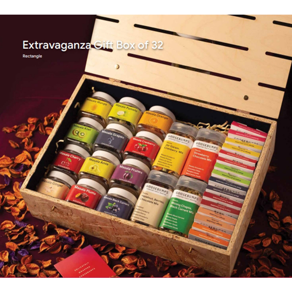 Extravaganza Gift Box Of 32(Masala Fruits, Fusion Snacks, Trail Mixes, Fruit Chocolates)