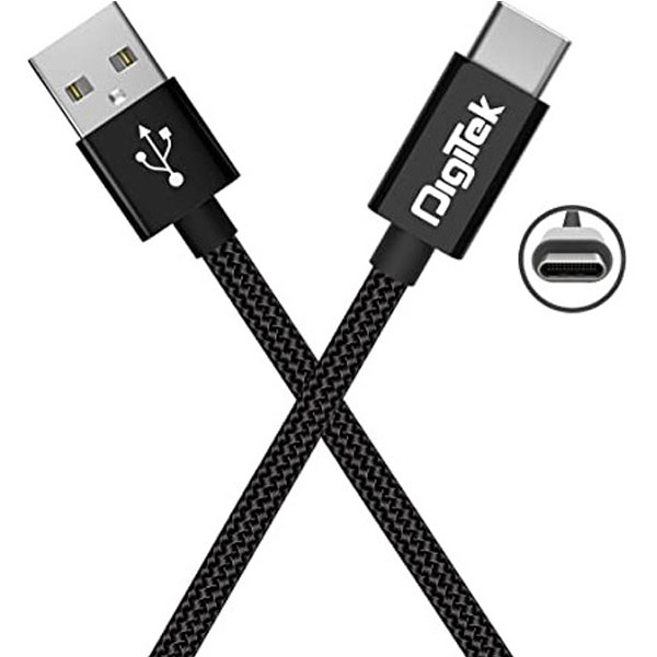 Dc C Nb 1M Nylon Braided C Type Cable 3A Metal Head
