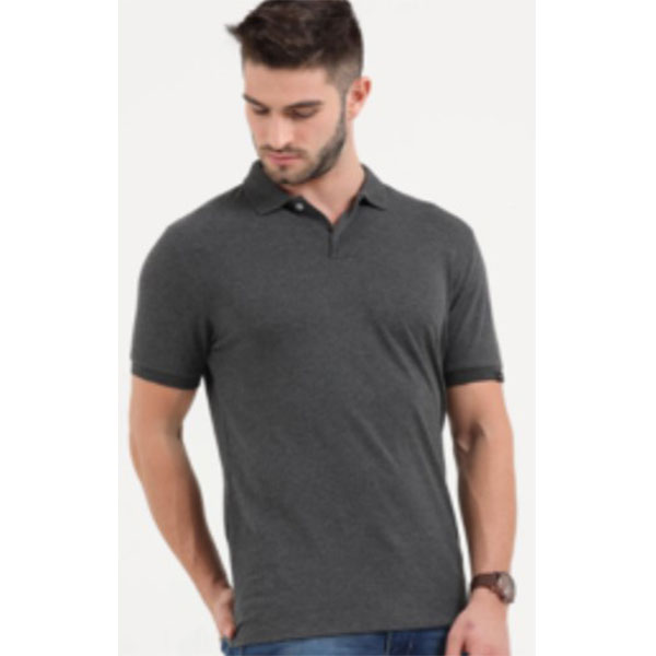 Unisex Charcoal Melange Polo Tee
