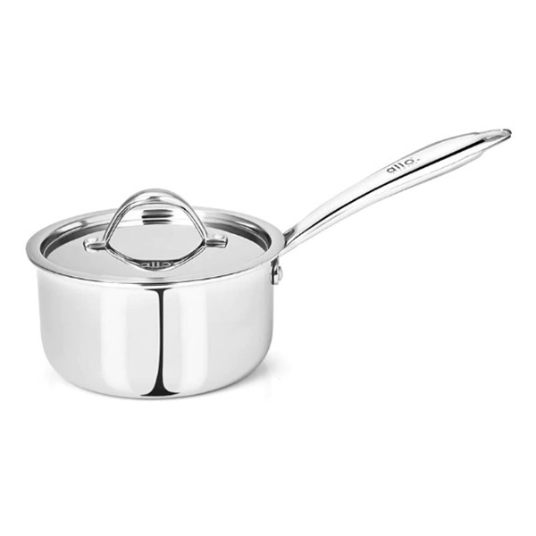 1.5L Allo Cooksafe Triply Stainless Steel Sauce Pan With Stainless Steel Lid