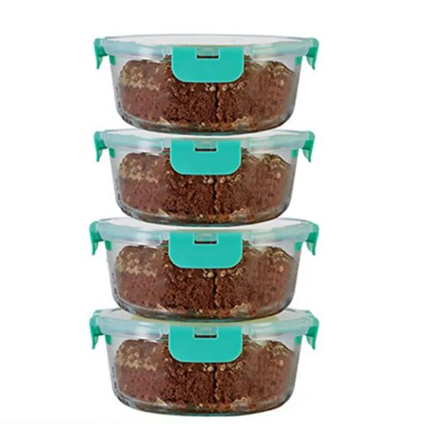 930Ml X 4 Allo Foodsafe Microwave Oven Safe Glass Container