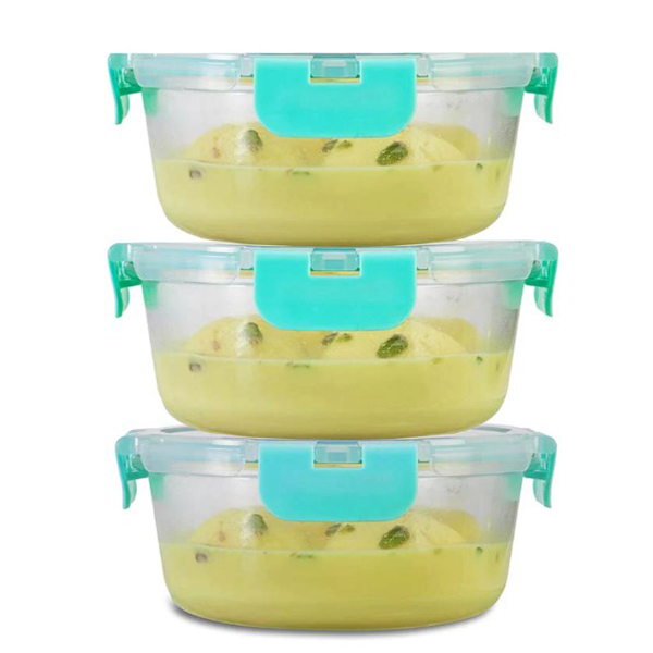 635Ml X 3 Allo Foodsafe Microwave Oven Safe Glass Container