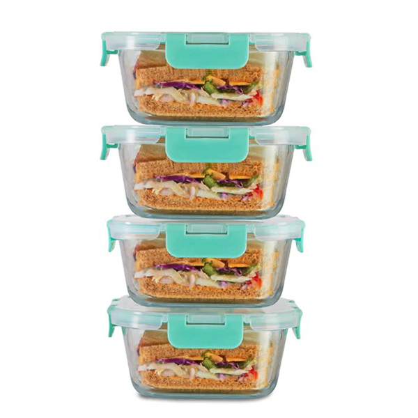 800Ml X 4 Allo Foodsafe Microwave Oven Safe Glass Container