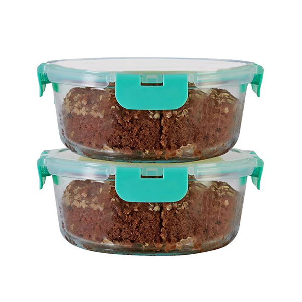 930Ml X 2 Allo Foodsafe Microwave Oven Safe Glass Container
