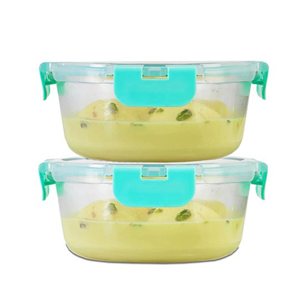 635Ml X 2 Allo Foodsafe Microwave Oven Safe Glass Container