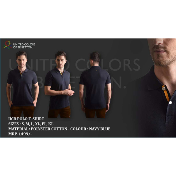 Ucb Polo T-Shirt Polyster Cotton Navy Blue