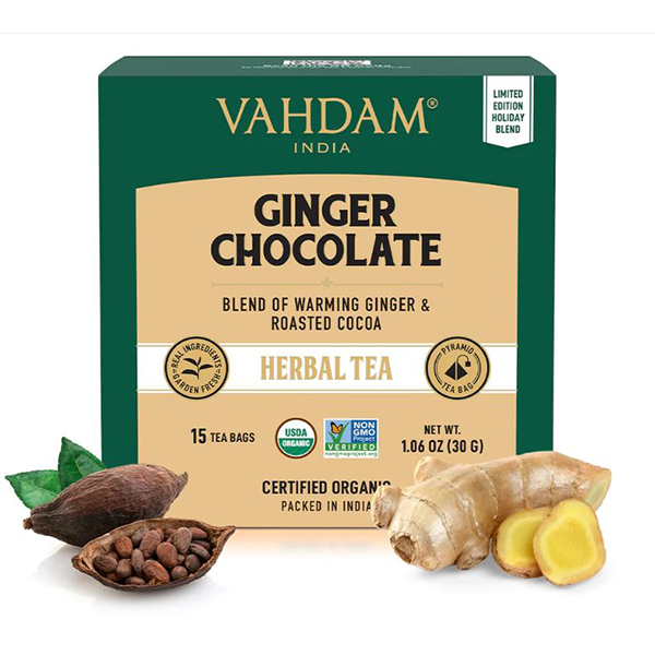 Ginger Chocolate Herbal Tea Tisane - 15 Tea Bags