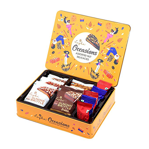Loyka Occasions Assorted Nut Delicacies Reusable Tin Gift Box 158Gm