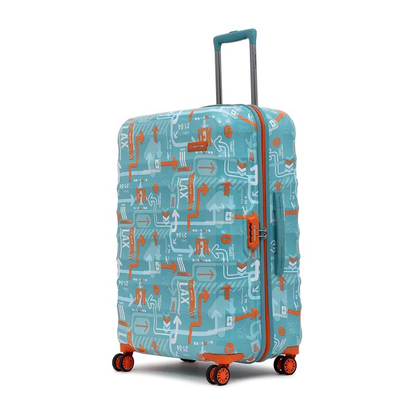 Jfk Hard Luggage Trolley Bag Large Teal Blue