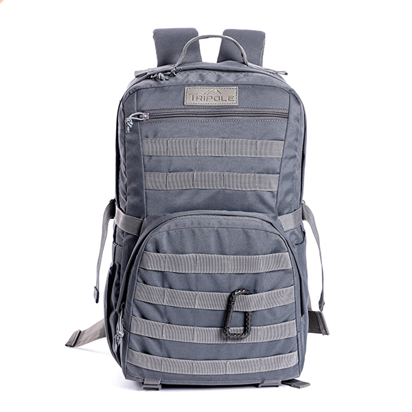 Tripole Captain 25 Litres Tactical Backpack With Molle Webbing And Carabiner - (Grey)