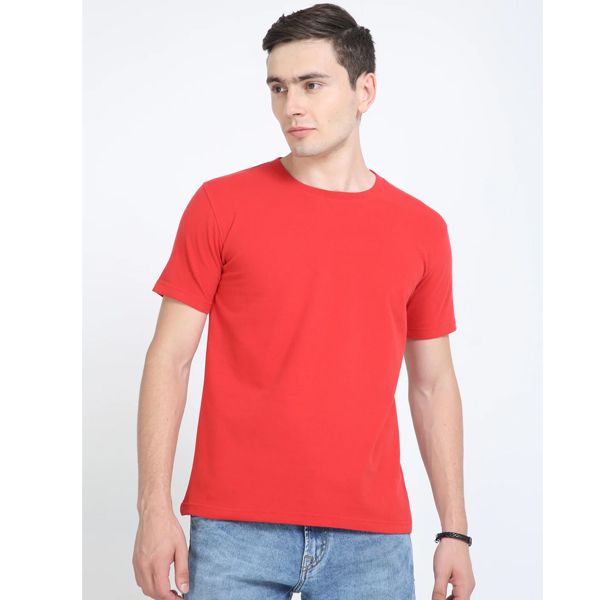 Sustainable Crew Neck T-Shirt - Red