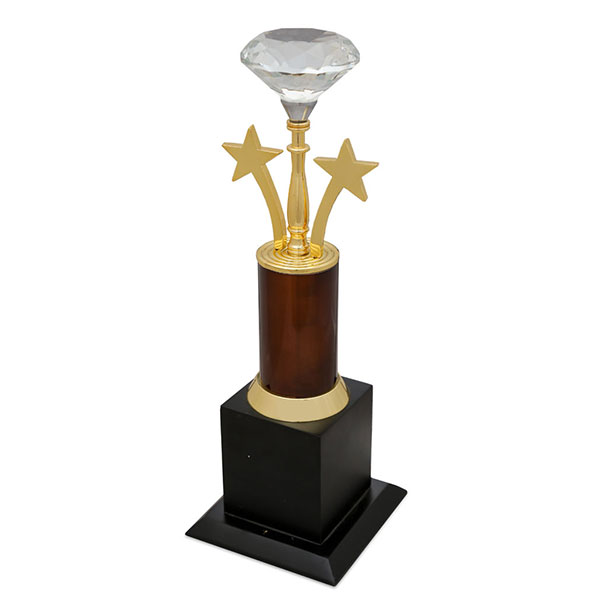 Diamond With Two Star Trophy Model-1105 100X100X290Mm