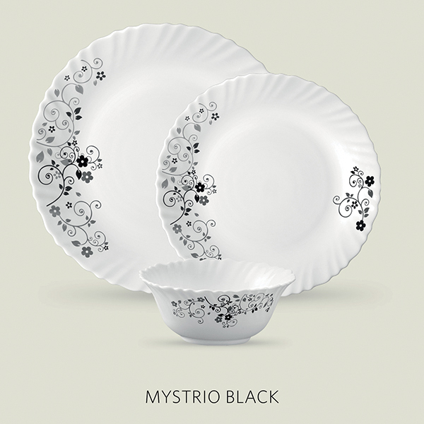La Opala Diva Classique 6 Pcs Dinner Set- Mystrio Black