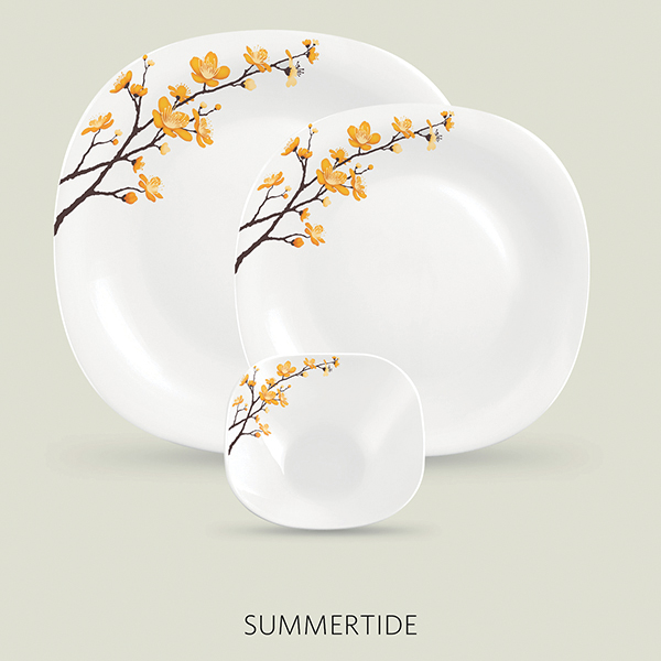 La Opala Diva Quadra 21 Pcs Dinner Set- Summertide