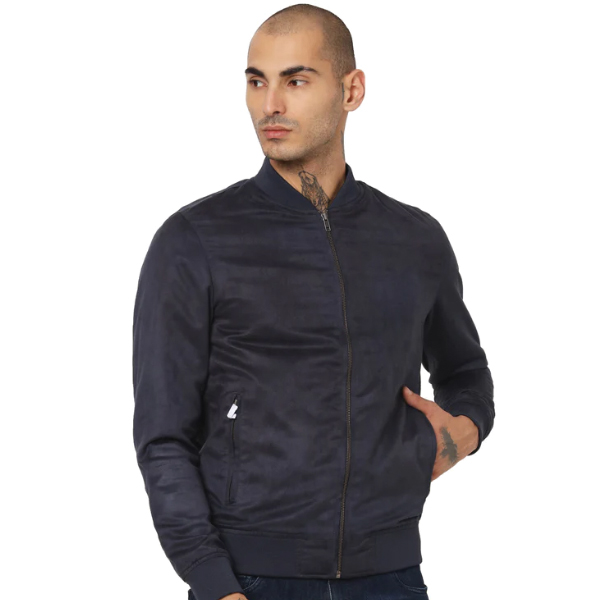Jack&Jones Faux Suede Jacket - Navy Blue