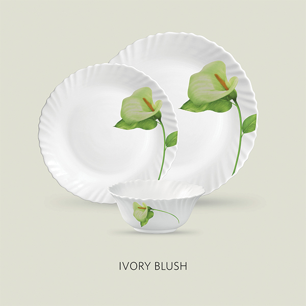 La Opala Diva Classique 33 Pcs Dinner Set- Ivory Blush