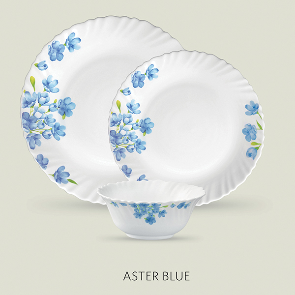 La Opala Diva Classique 33 Pcs Dinner Set- Aster Blue