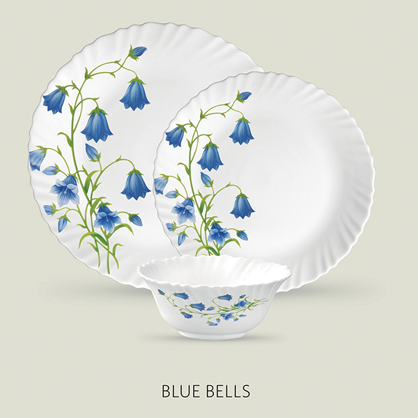 La Opala Diva Classique 33 Pcs Dinner Set- Blue Bells