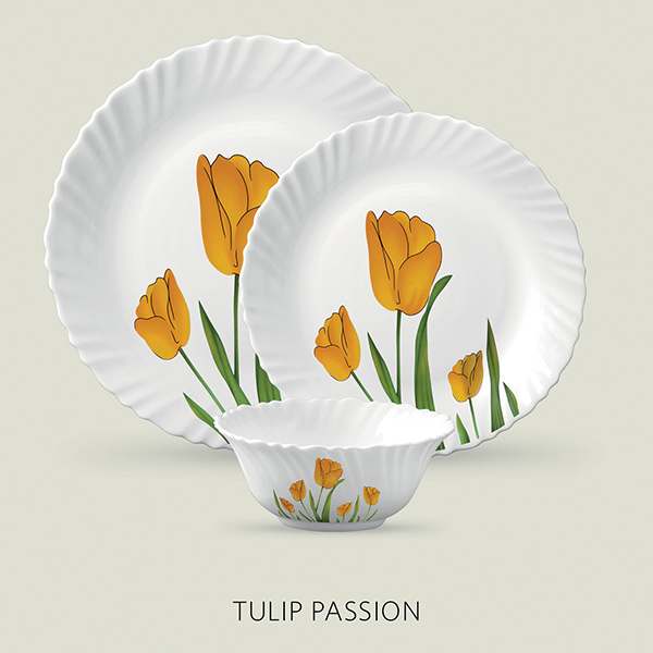 La Opala Diva Classique 33 Pcs Dinner Set- Tulip Passion