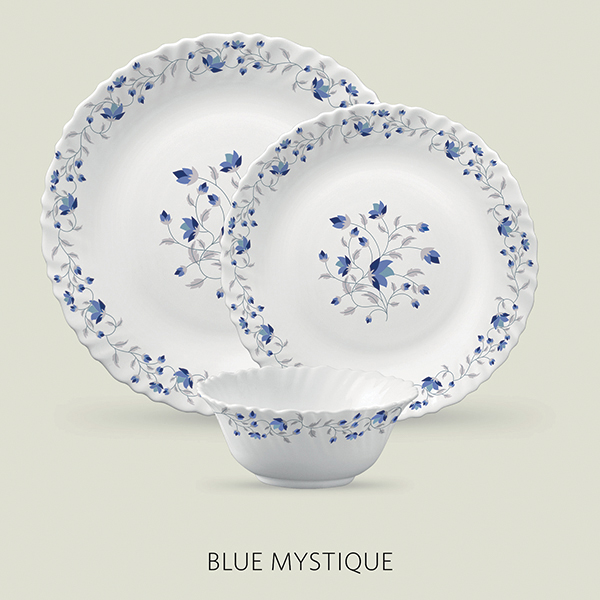 La Opala Diva Classique 45 Pcs Dinner Set- Blue Mystique