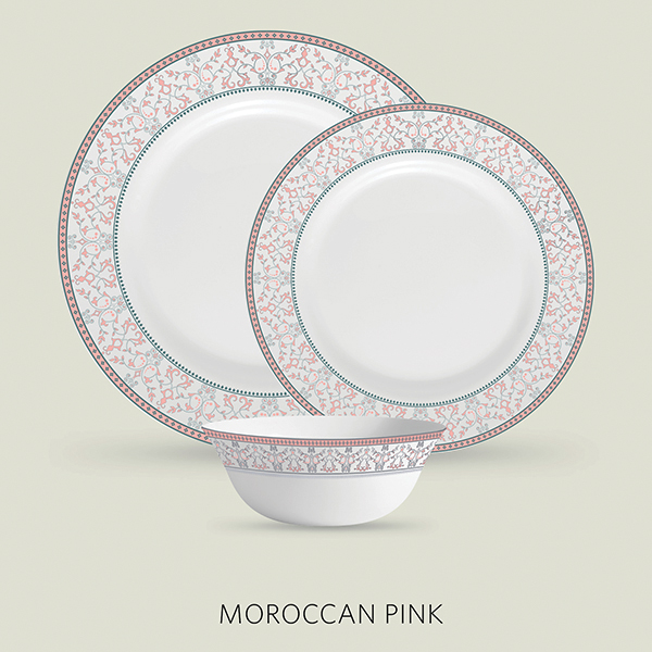 La Opala Diva Sovrana 33 Pcs Dinner Set- Moroccan Pink