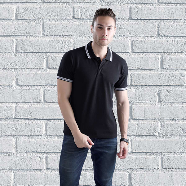 Wild Horn Tipping Polo T-Shirt-Black