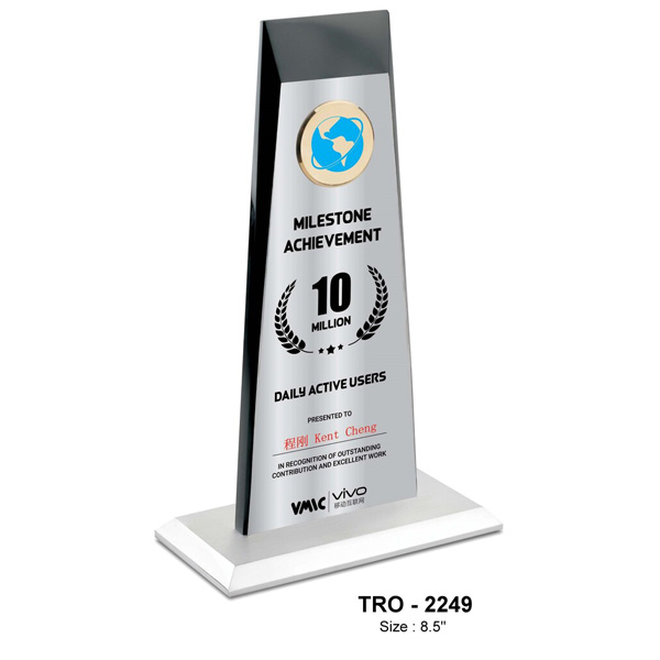 Achievement Award Trophy, Made In A Combination Of Acrylic And Aluminium Tro-2249 (8.5 Inches)