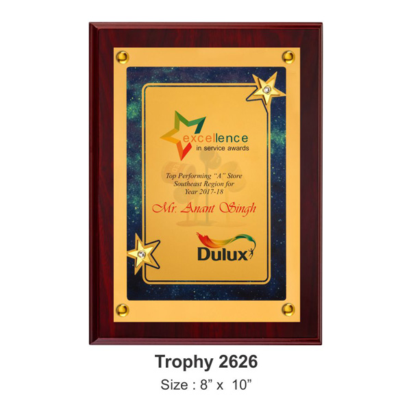 Corporate Executive Gold Plaques With Decoratives Trophy 2629 (8*10 Inches)