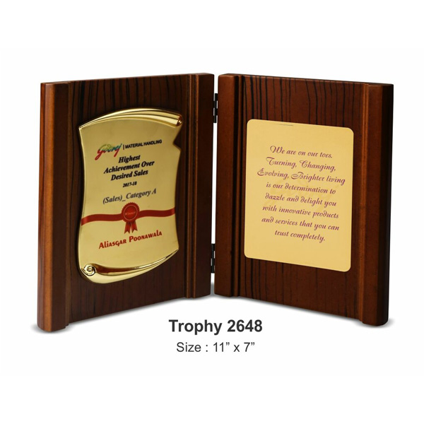 Wooden Book Plaque - Gold Tro-2648 (11*7 Inches)