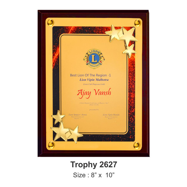 Corporate Executive Gold Plaques With Decoratives Trophy 2627 (8*10 Inches)