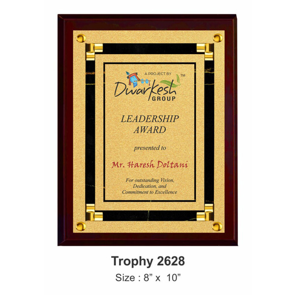 Corporate Executive Gold Plaques With Decoratives Tro-2628 (8*10 Inches)