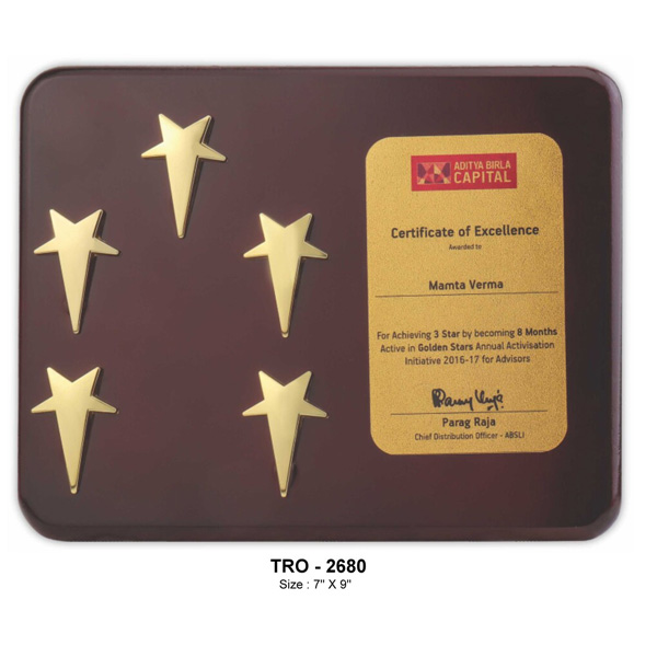 Corporate 5 Star Plaque Tro-2680 (7*9 Inches)