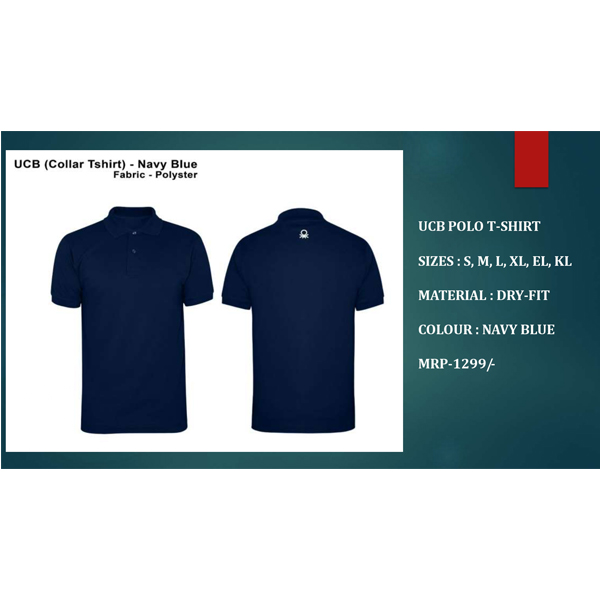 Ucb Polo T-Shirt Dry Fit Polyster Navy Blue