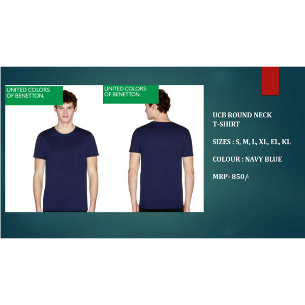 Ucb Round Neck T-Shirt Navy Blue