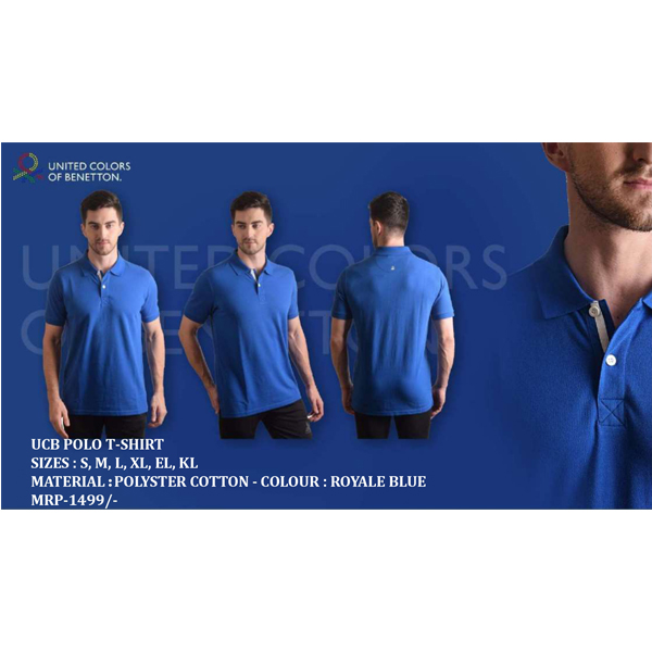Ucb Polo T-Shirt Polyster Cotton Royale Blue