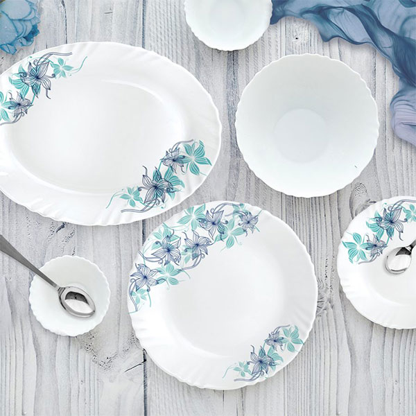 Blue Buster Imperial Series Dinner Set, 19 Pieces, White, Service For 6