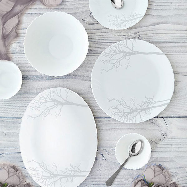 Winter Frost Imperial Series Dinner Set, 33 Pieces, White, Service For 6
