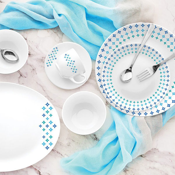 Cool Star Royale Series Dinner Set, 33 Pieces, White, Service For 6